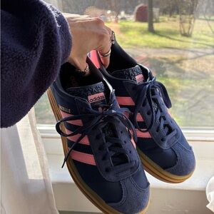adidas Originals Gazelle Navy and Pink Sneakers
